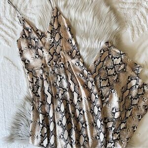 L’Agence snake print silk jumpsuit
